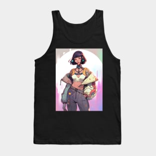 Cybernetic Journeys: Ghost in the Shell Aesthetics, Techno-Thriller Manga, and Mind-Bending Cyber Warfare Art Tank Top